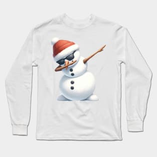 Christmas Snowman Dabbing Dance Long Sleeve T-Shirt